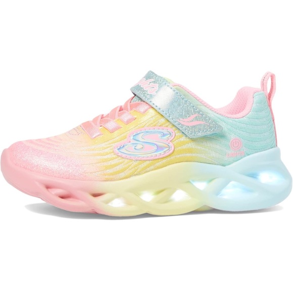NWT Girls Sketchers Brights Swirl Colors Light-up Sneakers- hot pink/multi 1.5 - Picture 4 of 6